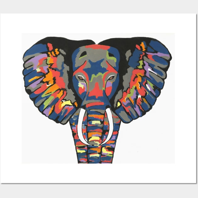 COLORFUL Elephant Painting Wall Art by SartorisArt1